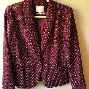 LOFT Maroon polka dot blazer